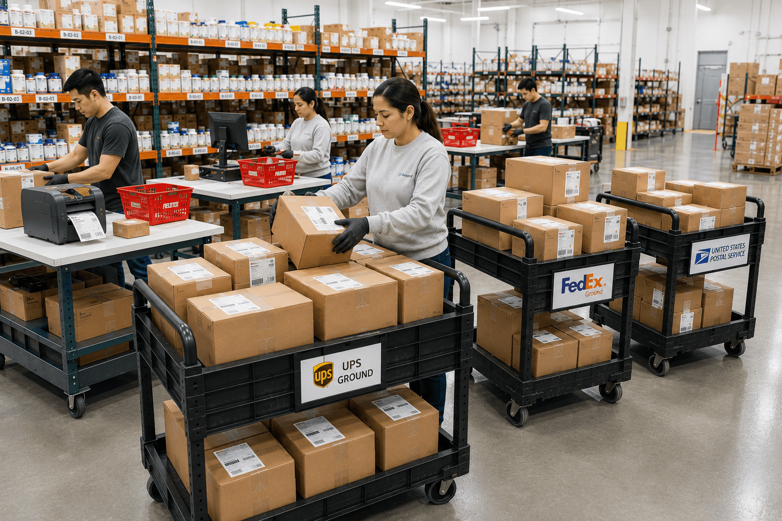 OTC products packed ready to ship